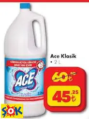 ACE KLASİK ÇAMAŞIR SUYU 2 L